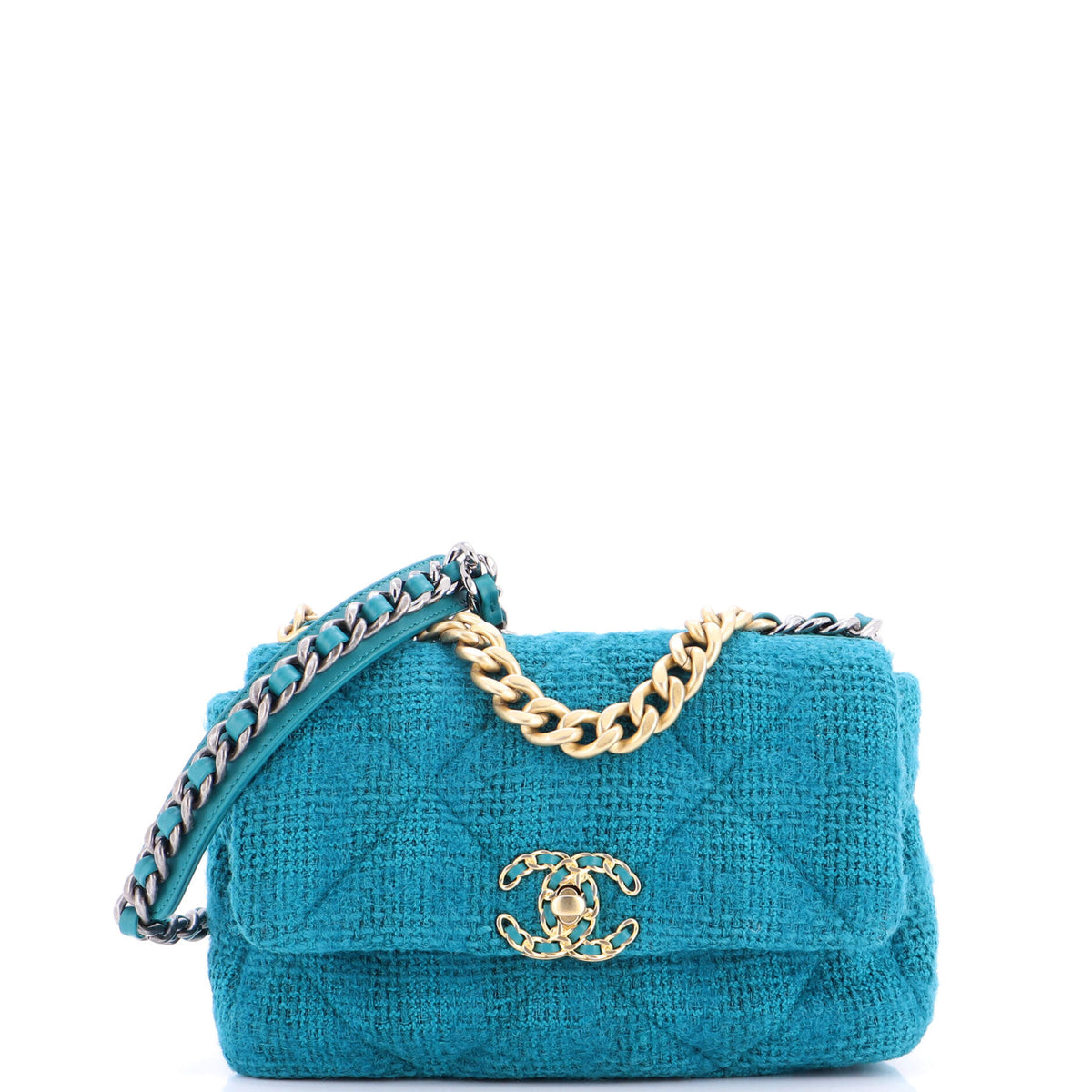 Chanel CHANEL 19 Flap Bag Quilted Tweed Medium