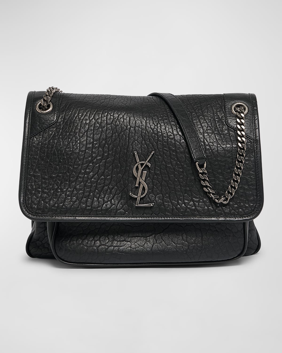 Saint Laurent Niki Large YSL Shoulder Bag in Lambskin Leather