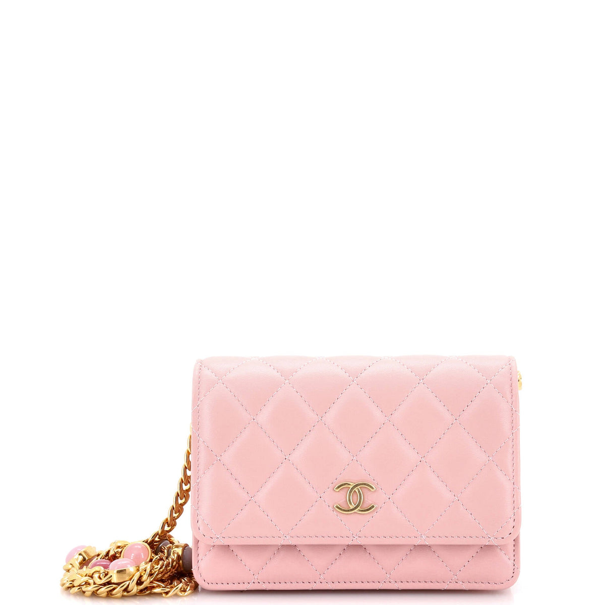 Chanel CHANEL Pearl Samba Resin Wallet on Chain Quilted Calfskin