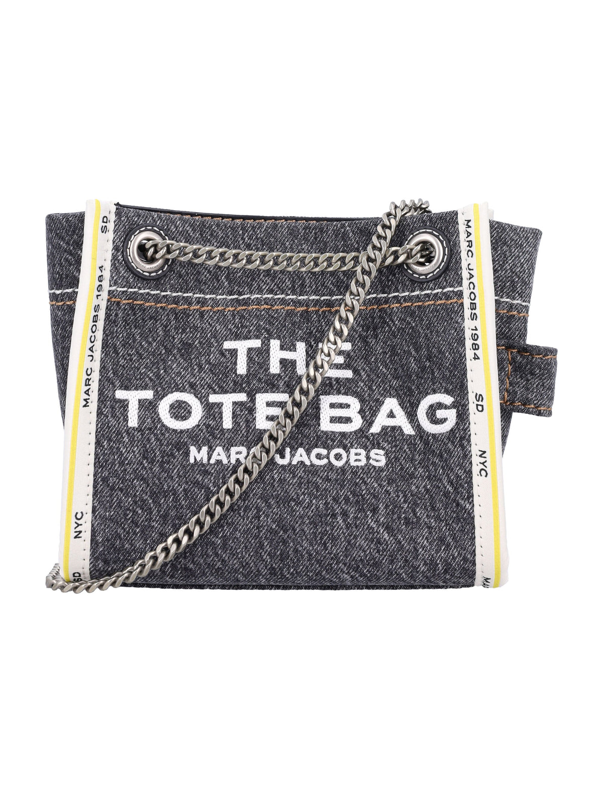 Marc Jacobs Women's The Mini Tote Bag Denim in Black Wash | 24A2F4HCR016H05 Color 965