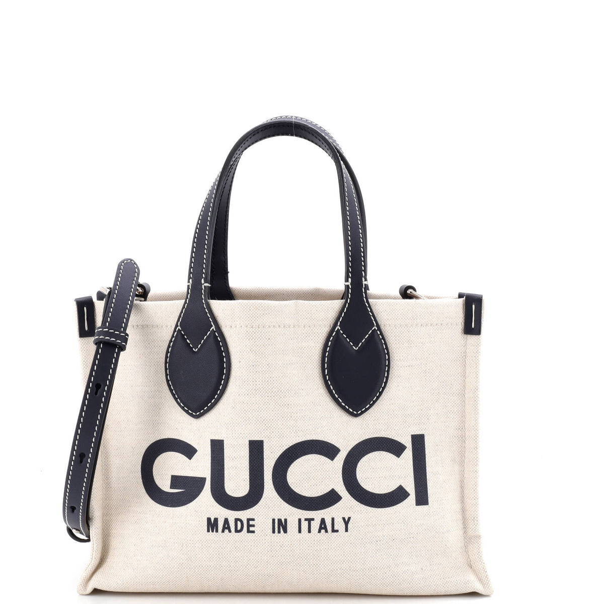 Gucci GUCCI Logo Shopper Tote Printed Canvas Small