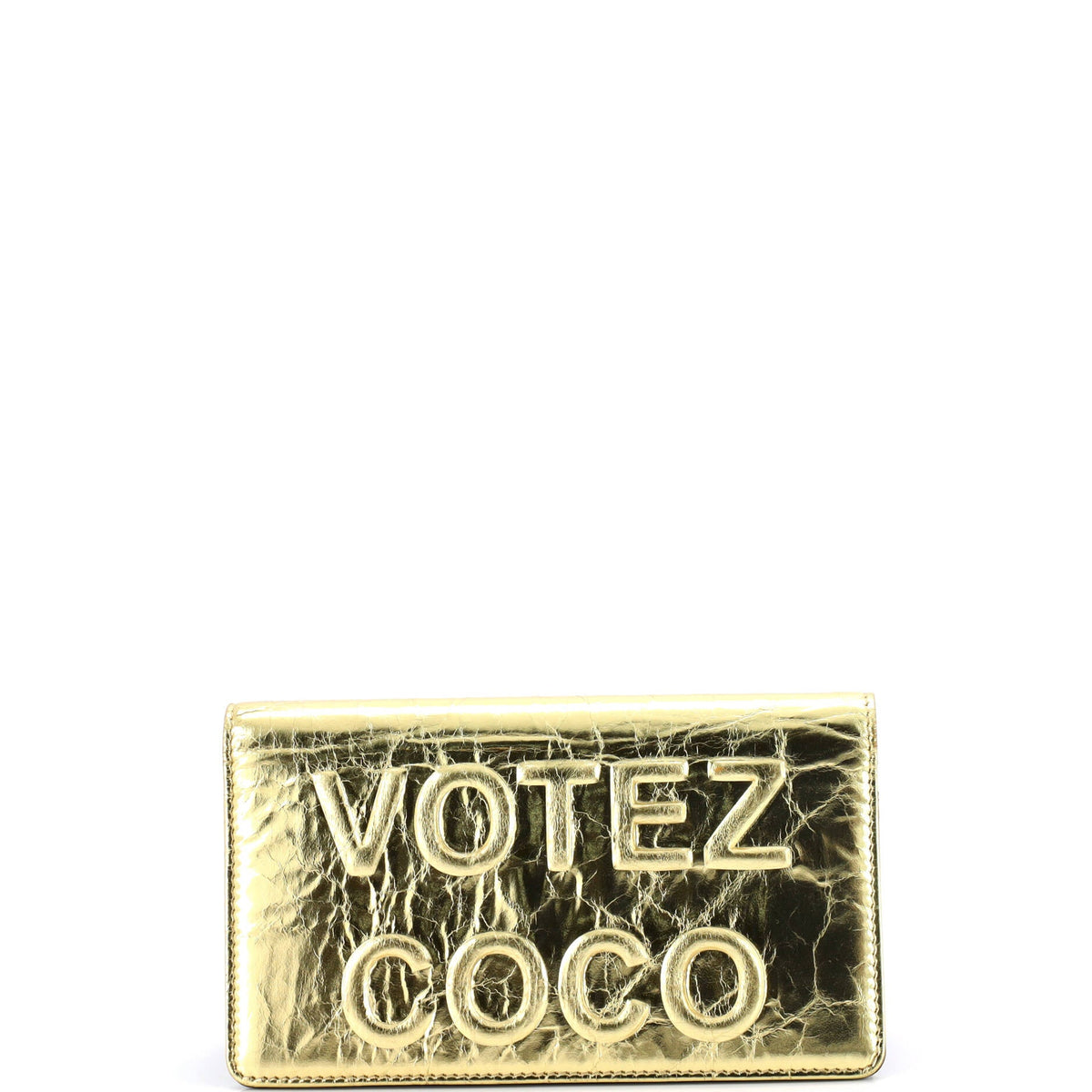 Chanel CHANEL Votez Coco Bifold Wallet Embossed Leather