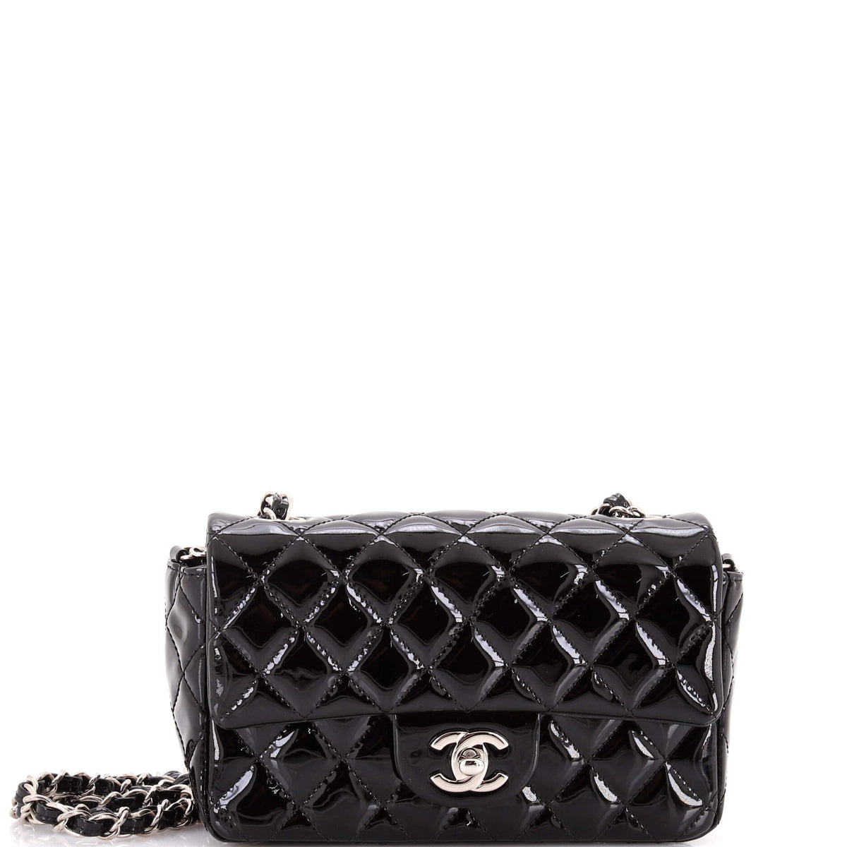 Chanel CHANEL Classic Single Flap Bag Quilted Patent Mini