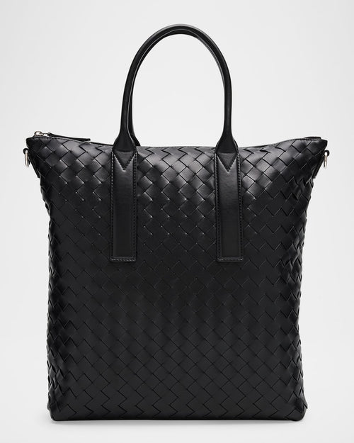 Men's Intrecciato Zip North-South Tote Bag