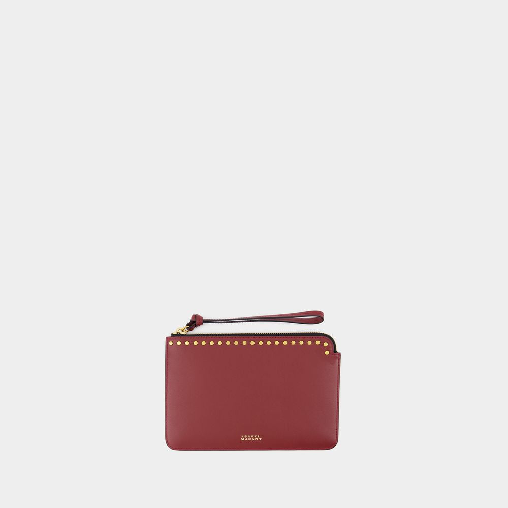 Isabel Marant Women's Gd Flat Pouch in Burgundy | MP0062FA Color B4C17M Color 80BY