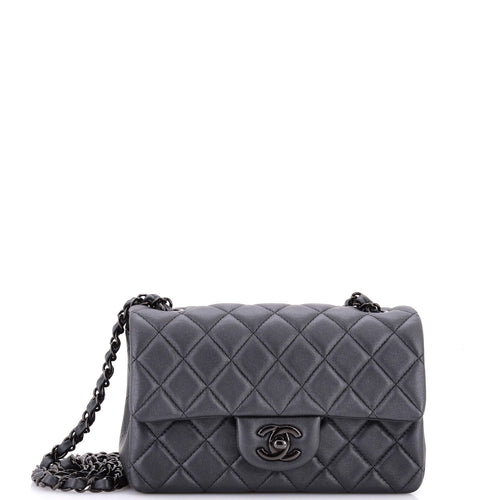 CHANEL So Black Classic Single Flap Bag Quilted Lambskin Mini