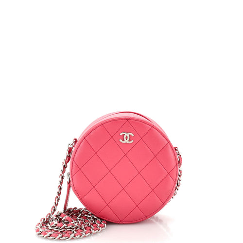 CHANEL Round Clutch with Chain Quilted Lambskin Mini