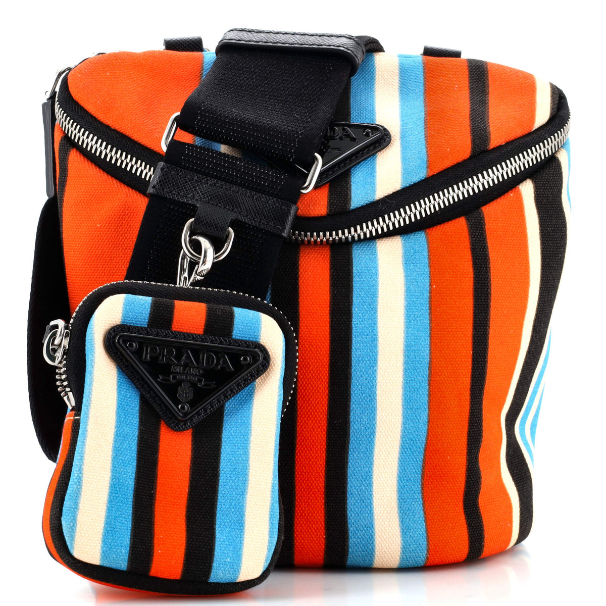Prada PRADA Zipped Triangle Crossbody Bag Printed Canvas