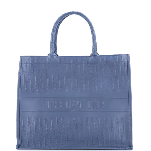 Book Tote Oblique Embossed Calfskin Large