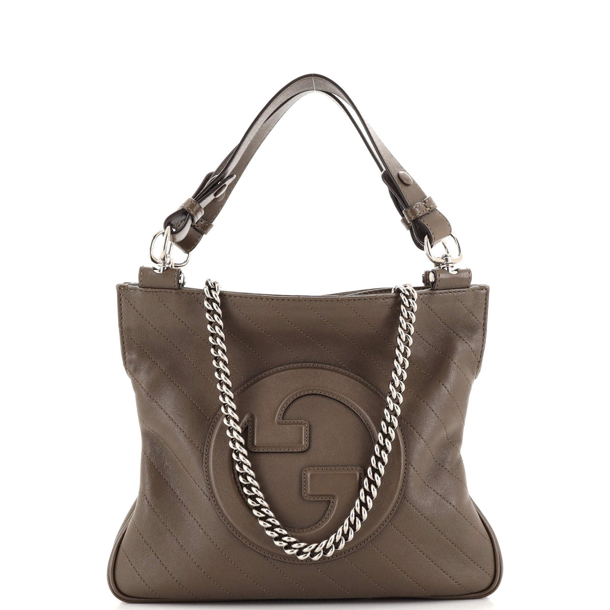 Gucci GUCCI Blondie NM Tote Diagonal Quilted Leather Small