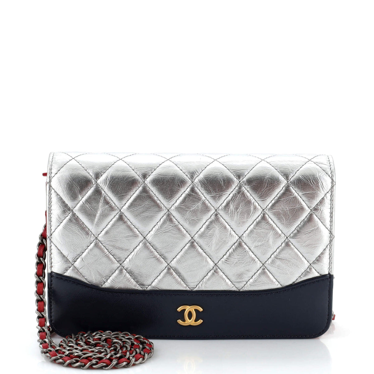 Chanel CHANEL Gabrielle Wallet on Chain Quilted Aged Calfskin