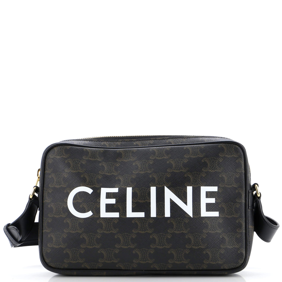 Celine CELINE Logo Messenger Bag Triomphe Coated Canvas Medium