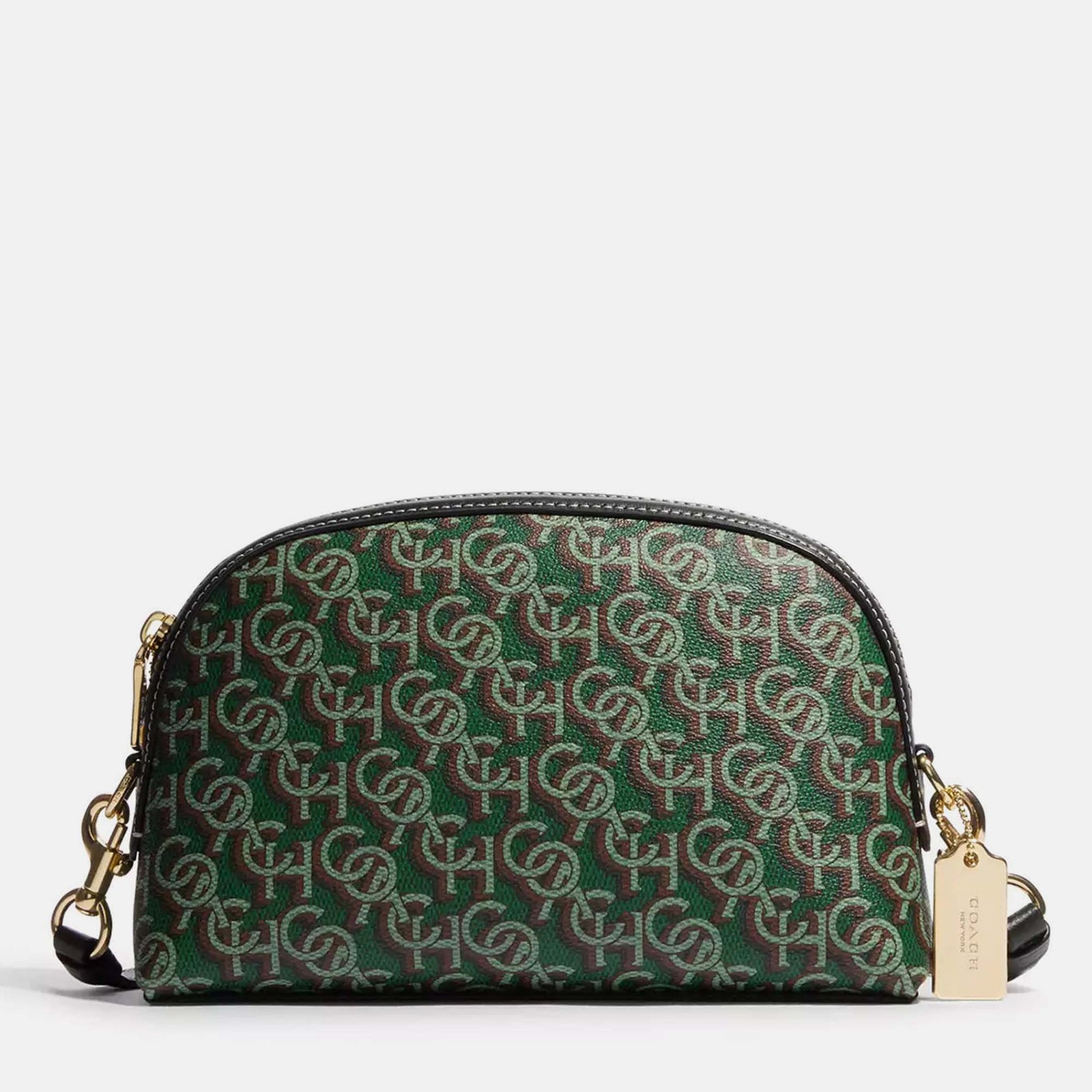 Coach Green Coated Canvas Madi With Monogram Print Crossbody Bag