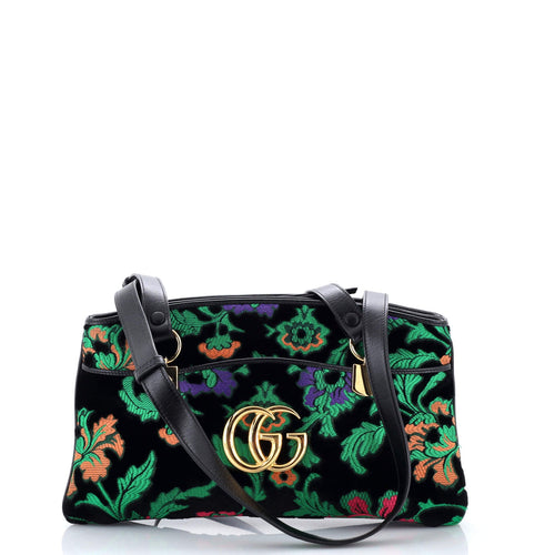 GUCCI Arli Top Handle Bag Embroidered Jacquard Large