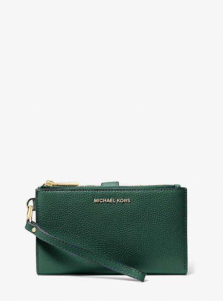 Michael Kors MK Adele Leather Smartphone Wallet - Green - Michael Kors