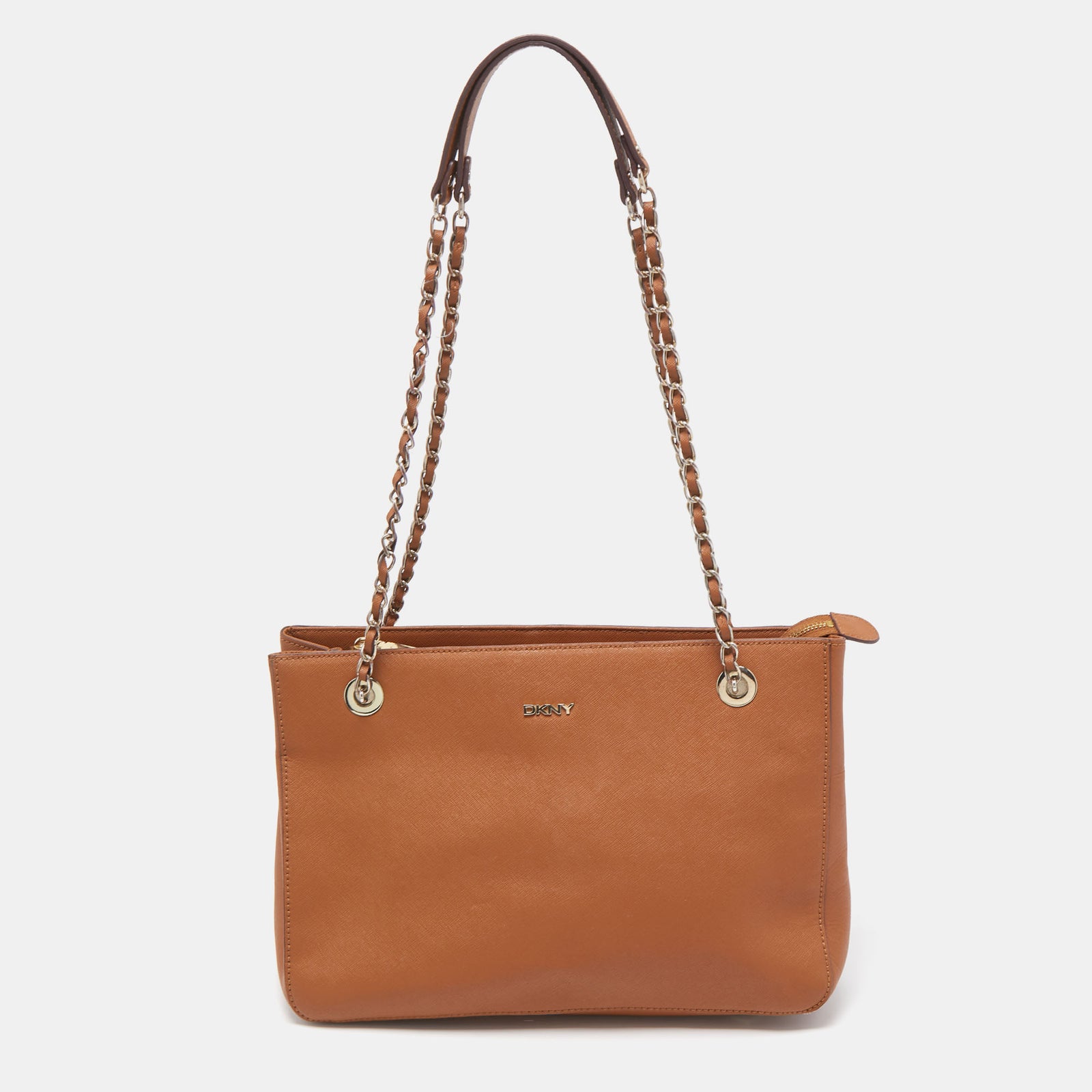 DKNY Bryant Park Tote aus braunem Saffiano-Leder