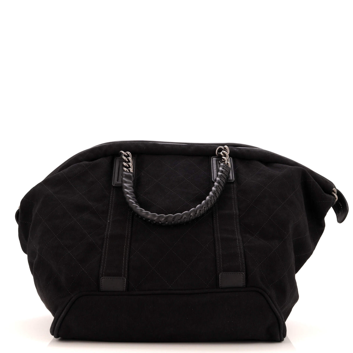 Chanel CHANEL Street Style Weekender Bag Quilted Canvas