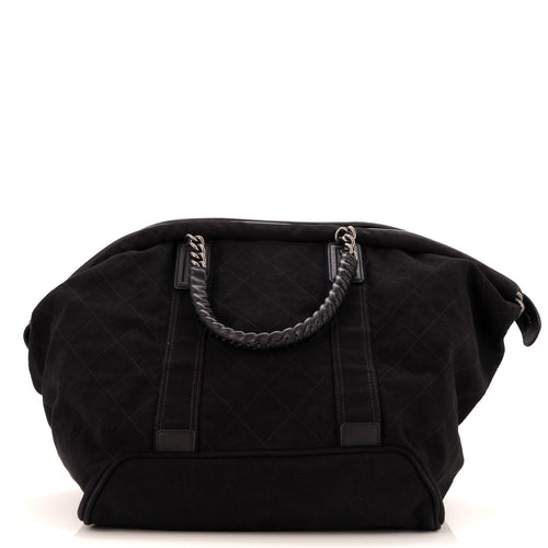 CHANEL Street Style Weekender Bag Quilted Canvas