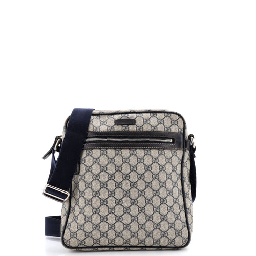 GUCCI Front Zip Messenger GG Coated Canvas Medium
