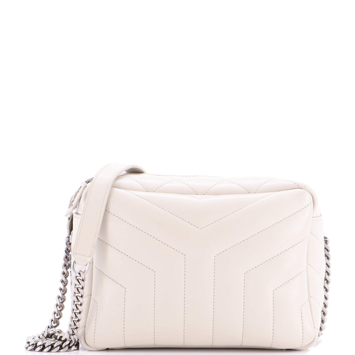 Saint Laurent LouLou Bowling Bag Matelasse Chevron Leather Small