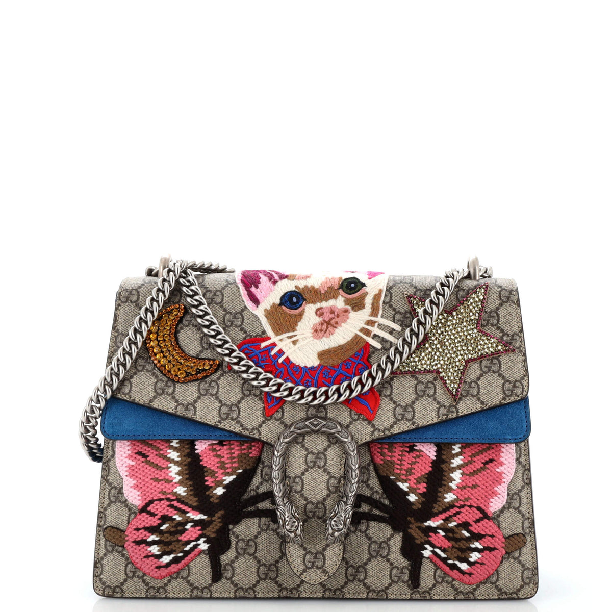 Gucci GUCCI Dionysus Bag Embroidered GG Coated Canvas Medium