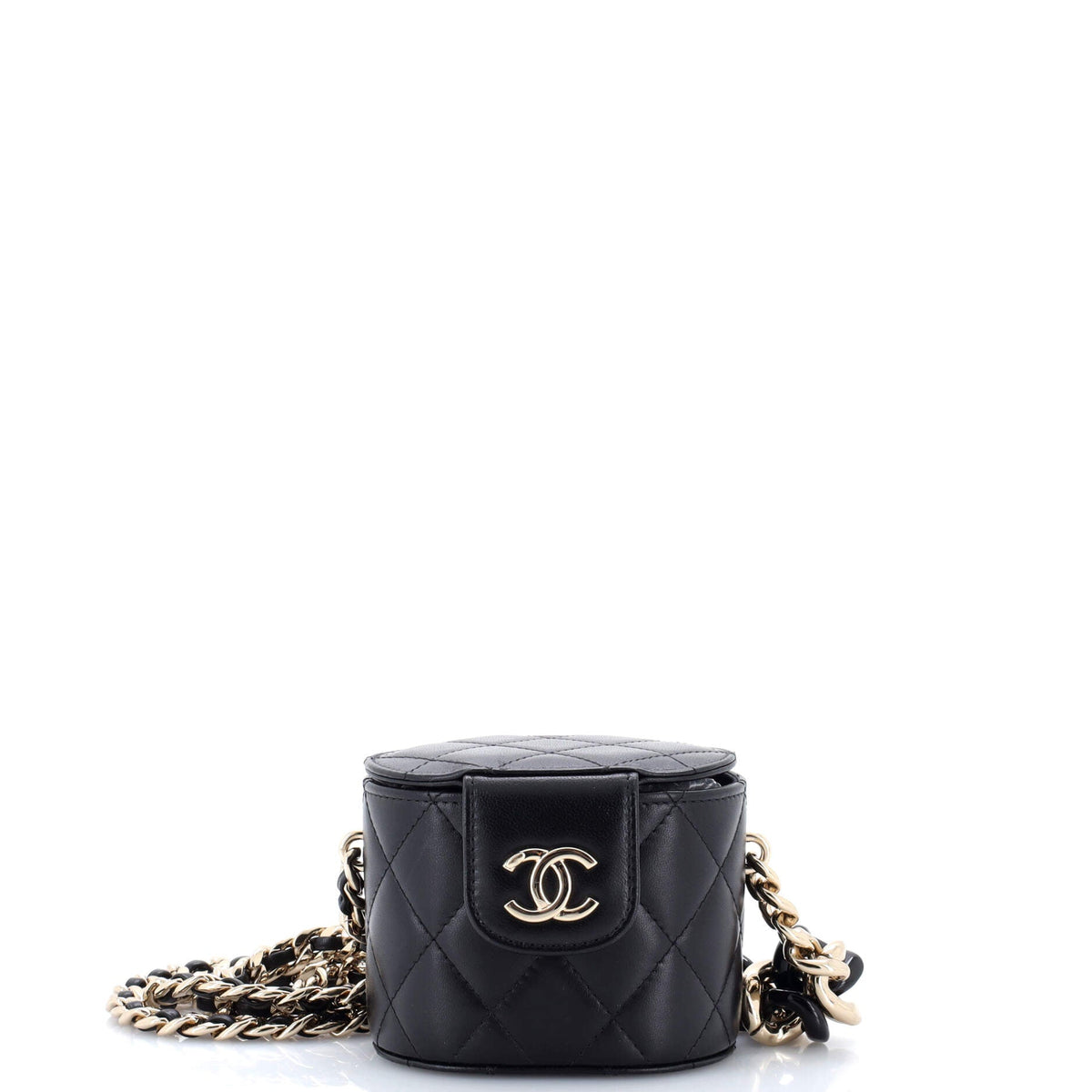 Chanel CHANEL Resin Elegant Chain Tubular Vanity Case Quilted Lambskin Mini