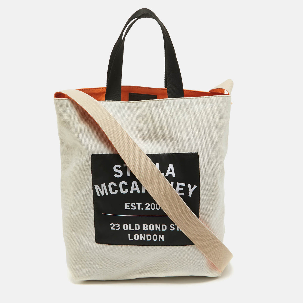 Stella McCartney Beige/Black Canvas Medium S&P Tote