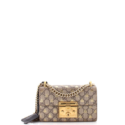 GUCCI Padlock Shoulder Bag Printed GG Coated Canvas Small
