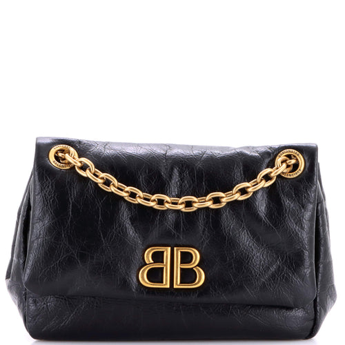 Monaco Chain Flap Shoulder Bag Leather Mini