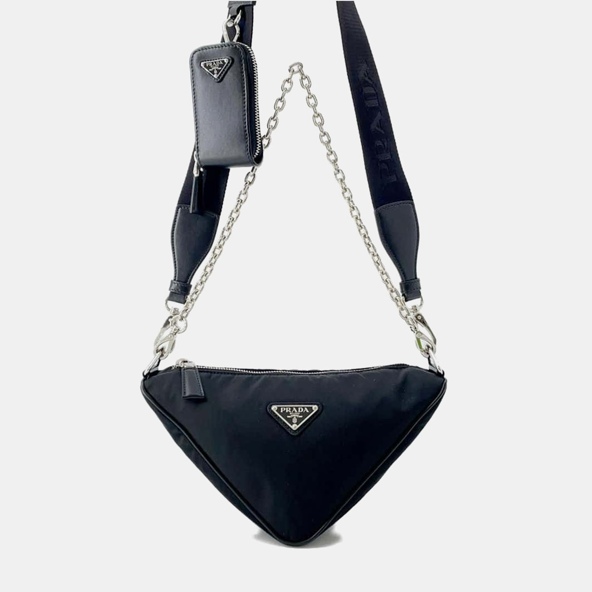 Prada Black Nylon Triangolo Shoulder Bag