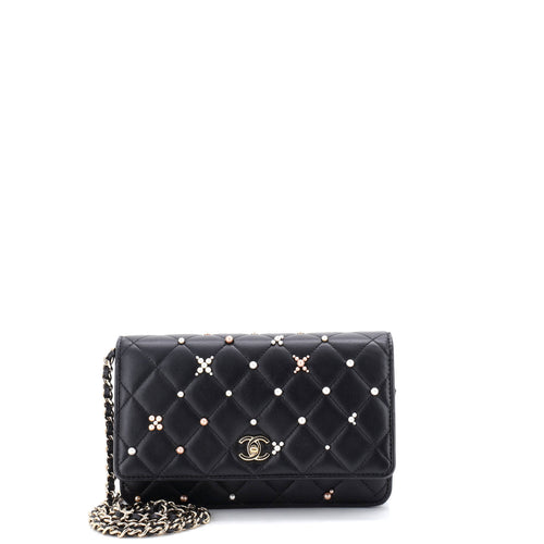 CHANEL Wallet on Chain Pearl Studded Quilted Lambskin