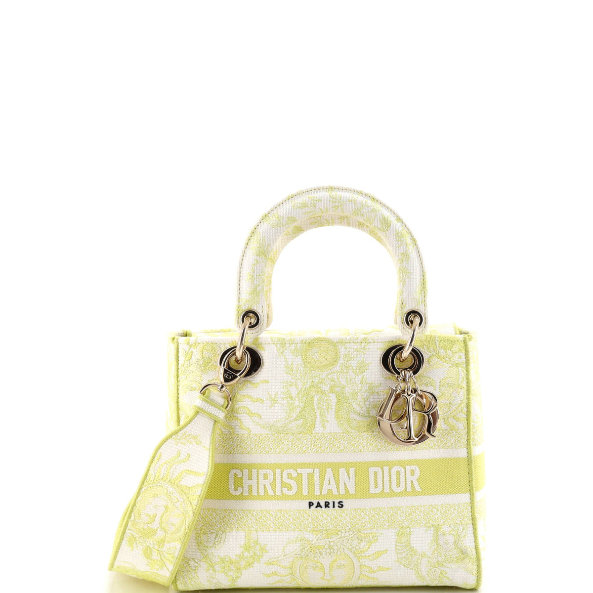 Christian Dior Lady D-Lite Bag Embroidered Canvas Medium