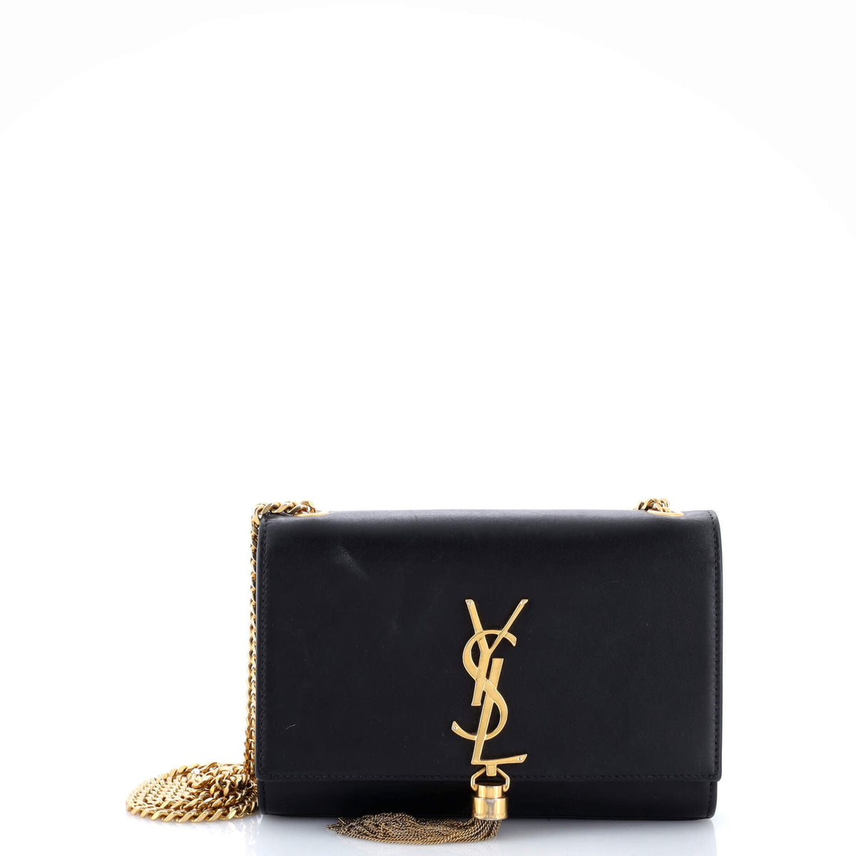 Saint Laurent Classic Monogram Tassel Crossbody Bag Leather Small