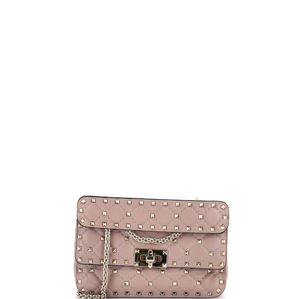 Valentino VALENTINO GARAVANI Rockstud Spike Flap Bag Quilted Leather Small