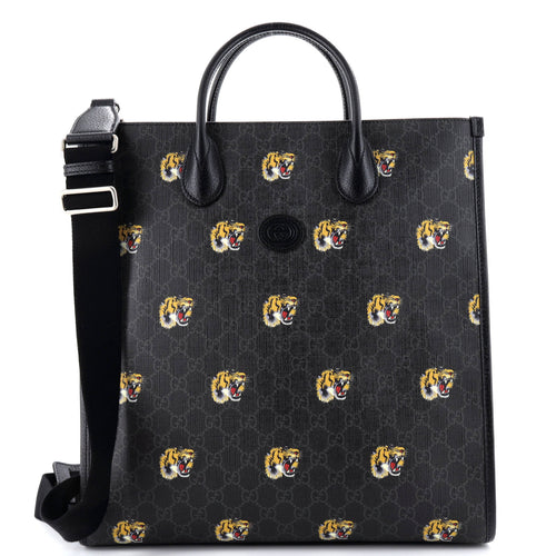 GUCCI Interlocking G Tote Printed GG Coated Canvas Vertical