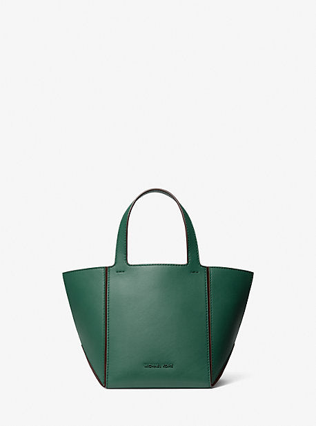 Michael Kors MK Jordi Small Leather Tote Bag - Green - Michael Kors