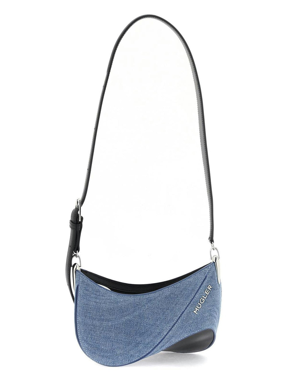 Women's Small Denim Spiral Curve 01 Shoulder Bag in Blue | 24P10SA0007211