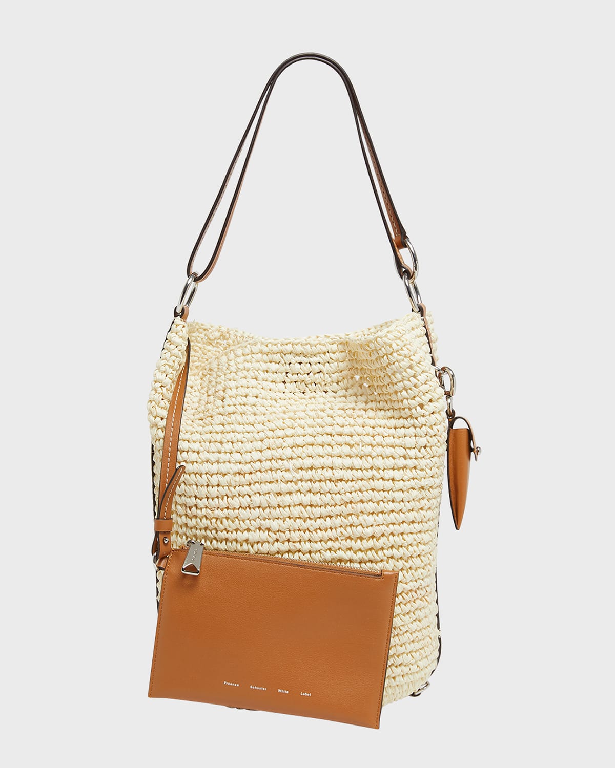 Proenza Schouler Raffia & Leather Bucket Bag