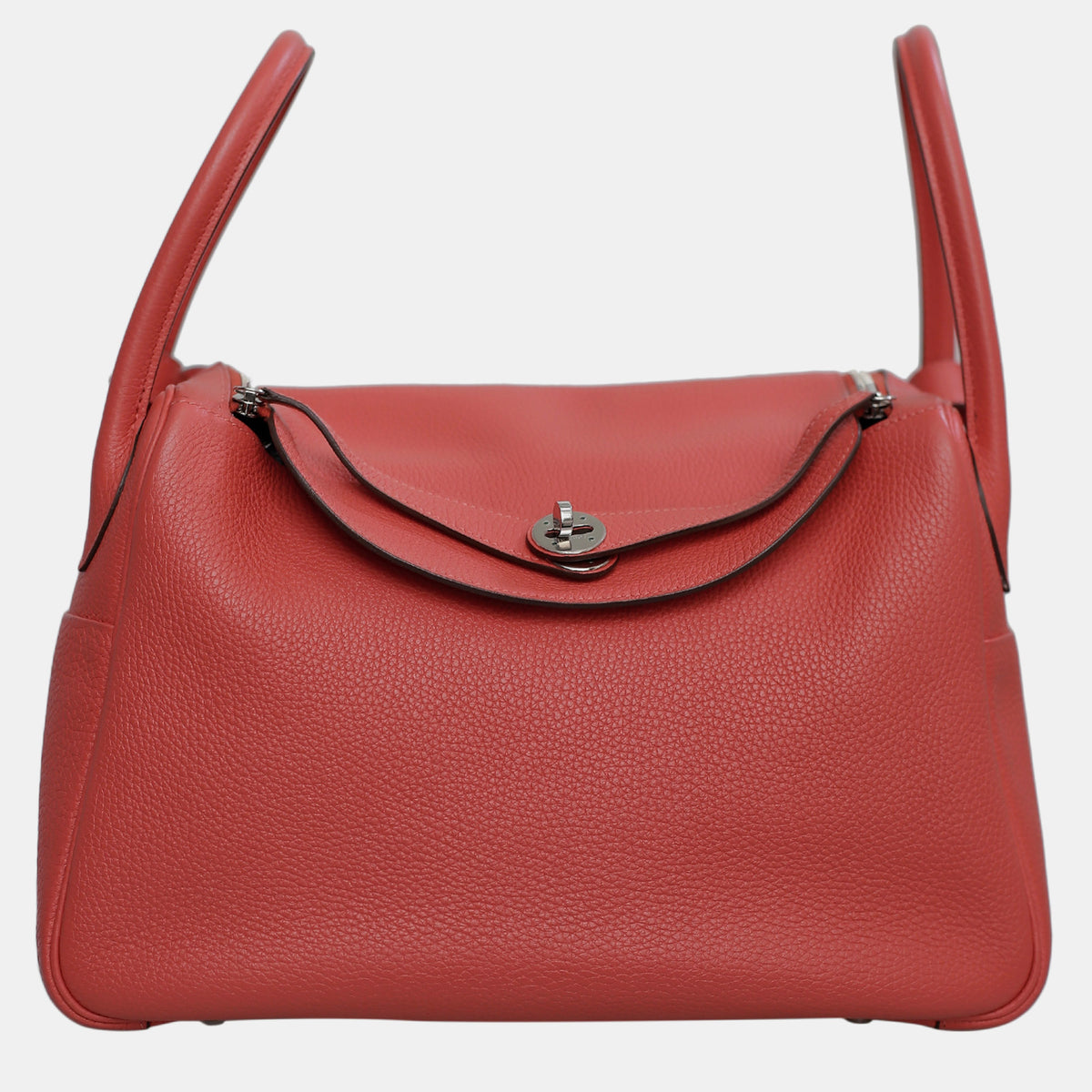 Hermès Rose Jaipur Clemence Leather Lindy 34 Bag