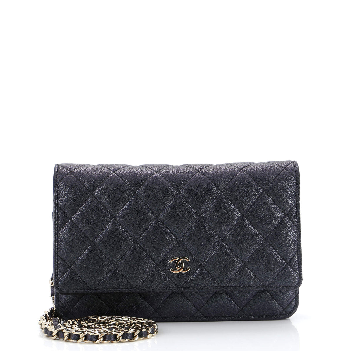 Chanel CHANEL Wallet on Chain Quilted Iridescent Caviar