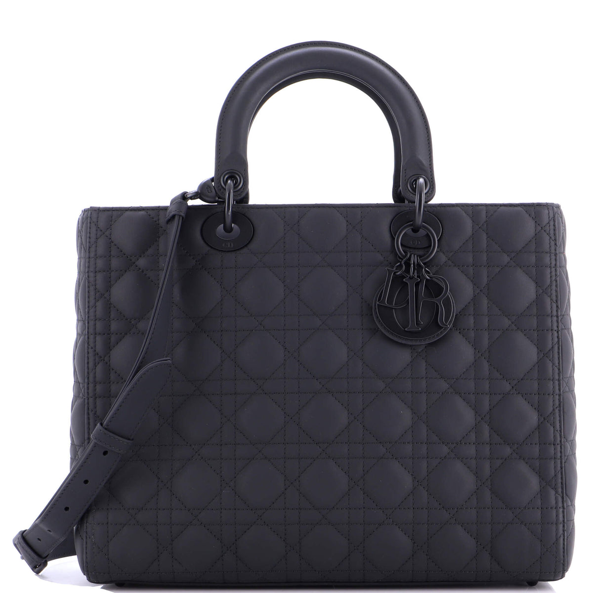 Christian Dior Ultra Matte Lady Dior Bag Cannage Quilt Calfskin Large