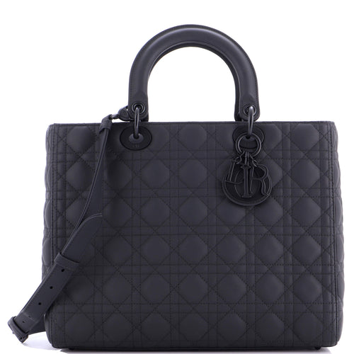 Ultra Matte Lady Dior Bag Cannage Quilt Calfskin Large