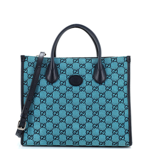 GUCCI Structured Top Handle Open Tote GG Canvas Small