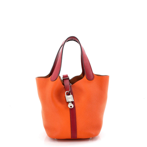 Bicolor Picotin Lock Bag Clemence with Swift PM