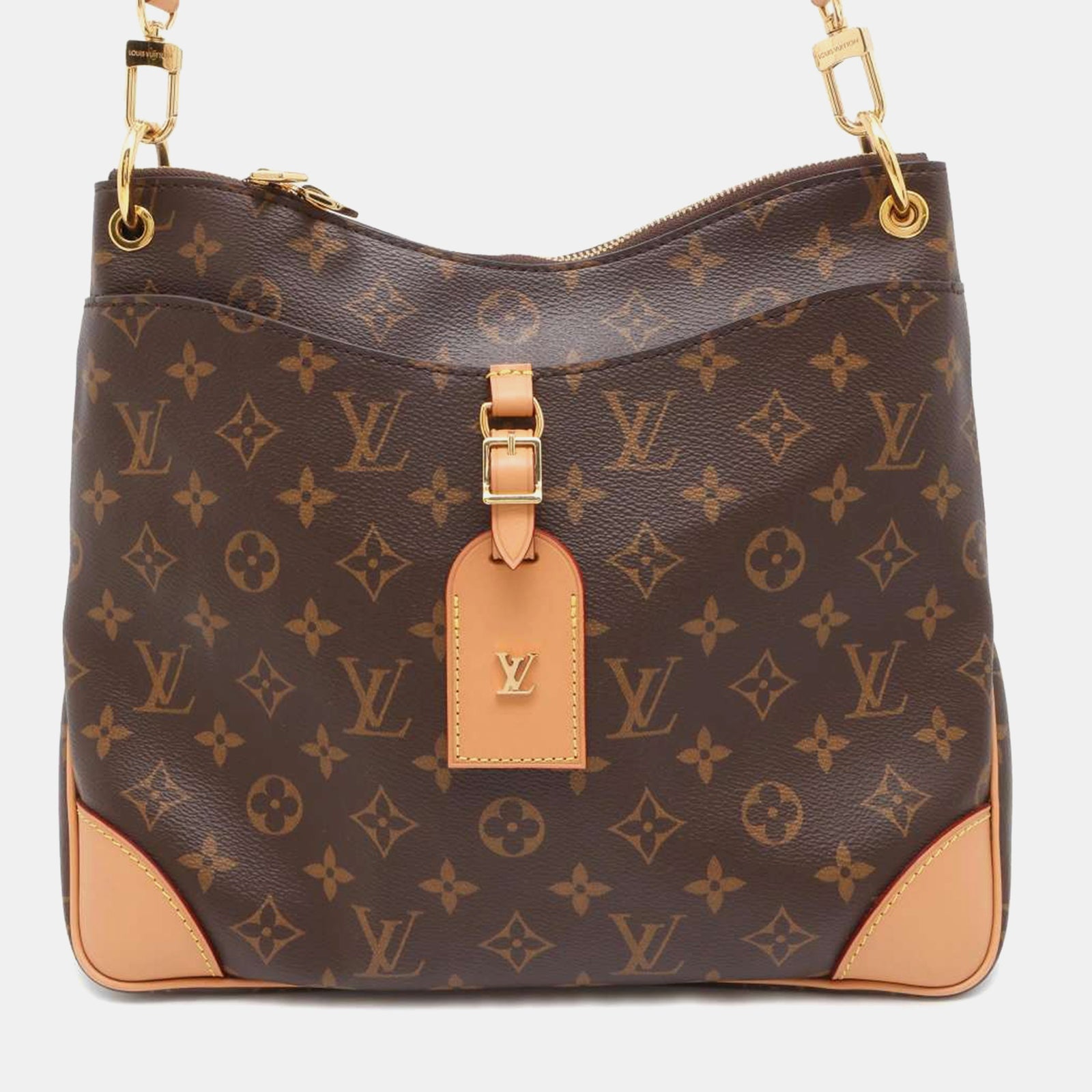 Louis Vuitton Braune Odeon MM-Umhängetasche aus Canvas mit Monogramm