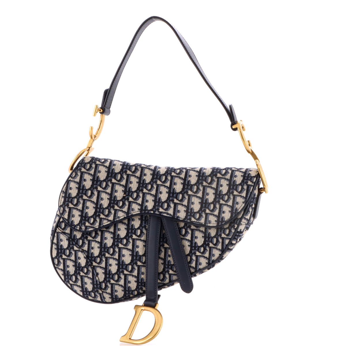 Christian Dior Saddle Handbag Oblique Canvas Medium