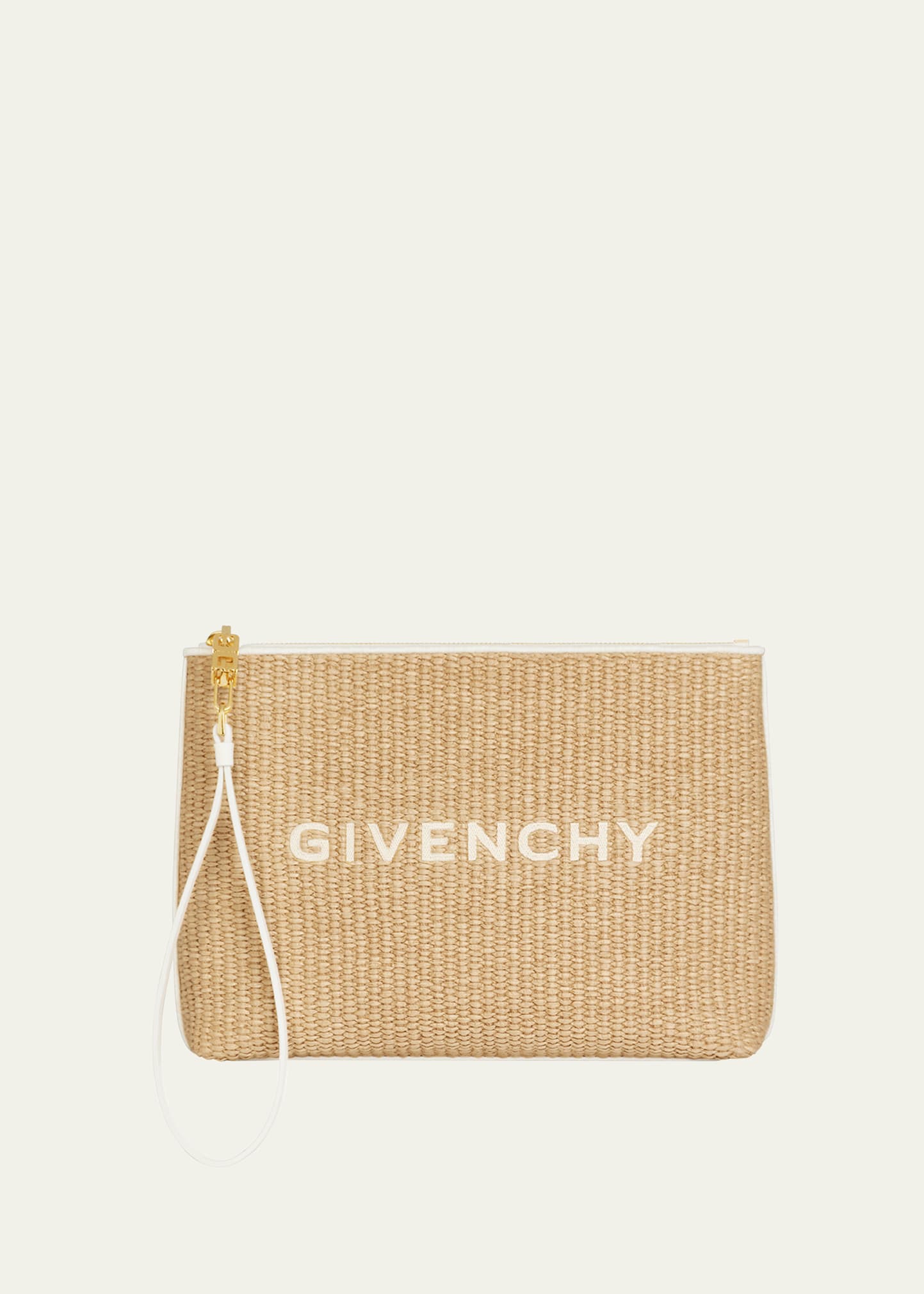 Givenchy Travel Pouch Clutch Bag in Raffia