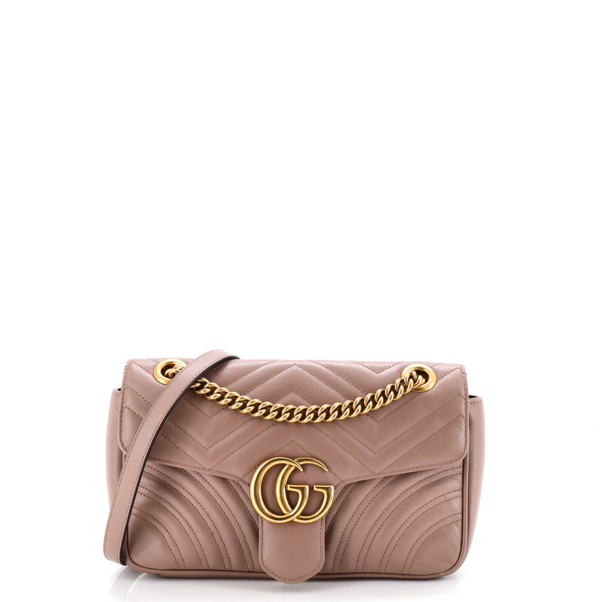 Gucci GUCCI GG Marmont Flap Bag Matelasse Leather Small