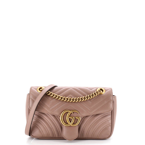 GUCCI GG Marmont Flap Bag Matelasse Leather Small