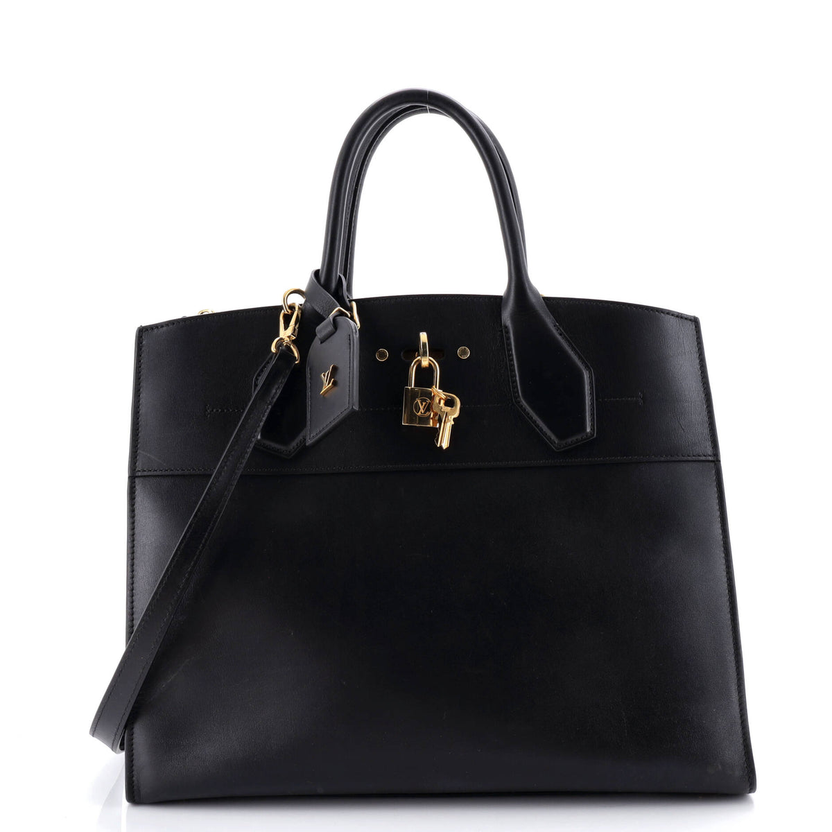 Louis Vuitton City Steamer Handbag Leather GM